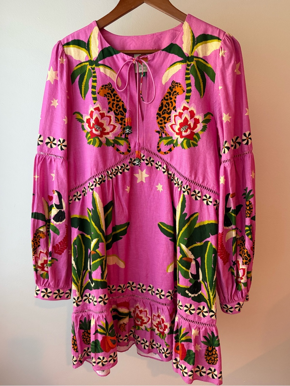 Farm Rio Pink Leopard Forest Mini Dress - Picture 4 of 10